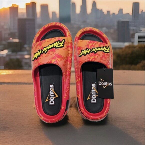 New! Size: 7 Men/8 Women | Doritos Flamin\' Hot Slip On Sandals / Slides